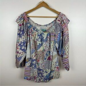 Tasha‎ Polizzi cotton off shoulder henni blouse size small NWT
